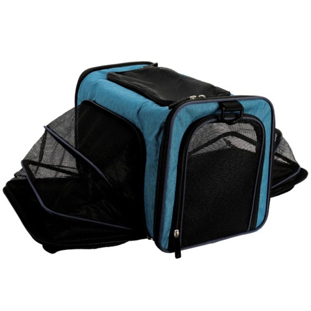 NEW Expandable Small Dog Cat Pet Travel Carrier BLUE